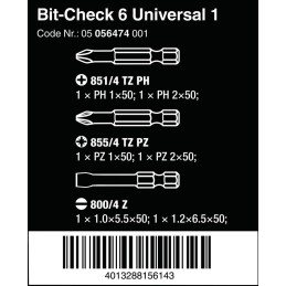 ZESTAW BIT-CHECK 6 UNIVERSAL 1, 6CZ.