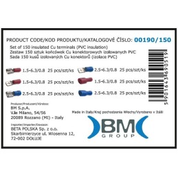 ZESTAW KOŃCÓWEK KONEKTOROWYCH IZOLOWANYCH 150 SZTUK