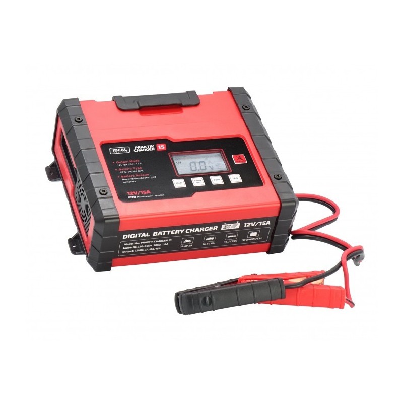 PROSTOWNIK INTELIGENTNY PRAKTIK CHARGER 15 LCD 12V