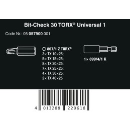 ZESTAW BITÓW BIT-CHECK 30 TX UNIVERSAL 1 SB, 30 CZ.