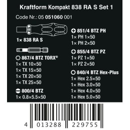 ZESTAW KRAFTFORM KOMPAKT 838 RA S SET 1, 14 CZ.