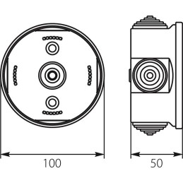 PUSZKA HERMETYCZNA NATYNKOWA 100MM IP44 SZARA PO-100