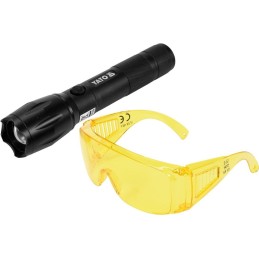 ZESTAW LATARKA UV AKUMULATOROWA 1W + OKULARY