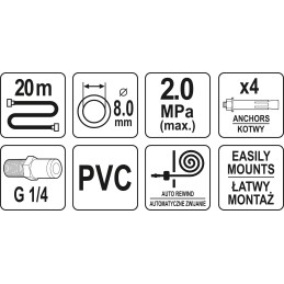 PRZEWÓD PNEUMATYCZNY NA ZWIJAKU AUTOMATYCZNYM 8MM 20M