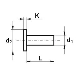 NIT ALUMINIOWY PEŁNY Z ŁBEM WALCOWYM 3.08 MM