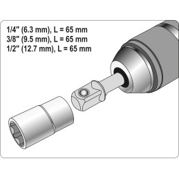 ADAPTER SDS PLUS DO NASADEK 1/4'', 3/8'', 1/2''