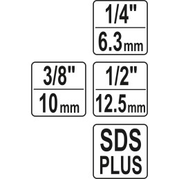 ADAPTER SDS PLUS DO NASADEK 1/4'', 3/8'', 1/2''