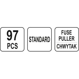 ZESTAW 97 BEZPIECZNIKÓW PŁYTKOWYCH STANDOWYCH