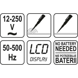 PRÓBNIK NAPIĘCIA 12-250V LCD