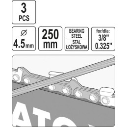 PILNIK OKRĄGŁY DO ŁAŃCUCHÓW 4.5MM 3 SZT.