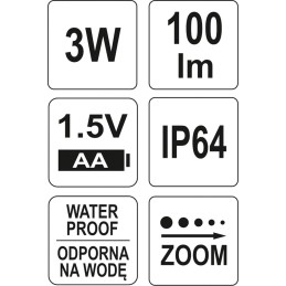 METALOWA LATARKA Z DIODĄ CREE 10025MM