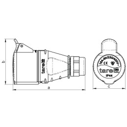 GNIAZDO IZOLACYJNE PRZENOŚNE 32A 400V CZERWONE 3P+N+Z IP44