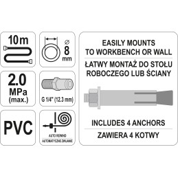 PRZEWÓD PNEUMATYCZNY NA ZWIJAKU AUTOMATYCZNYM 8MM 10M