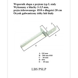 PODSTAWA SŁUPA TYP L PRĘT