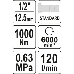 KLUCZ PNEUMATYCZNY 1/2' 1000NM