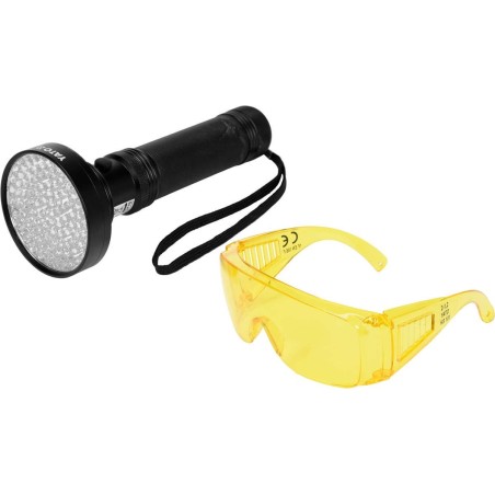 ZESTAW LATARKA UV 100 LED I OKULARY