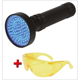 ZESTAW LATARKA UV 100 LED I OKULARY