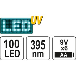 ZESTAW LATARKA UV 100 LED I OKULARY