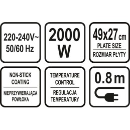 GRILL ELEKTRYCZNY STOŁOWY 2000W, 4927CM