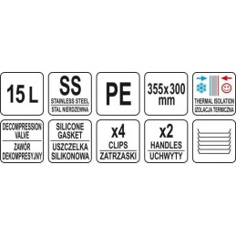 TERMOS TRANSPORTOWY OKRĄGŁY 15L.