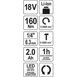 ZAKRĘTARKA UDAROWA 18V 1X2AH