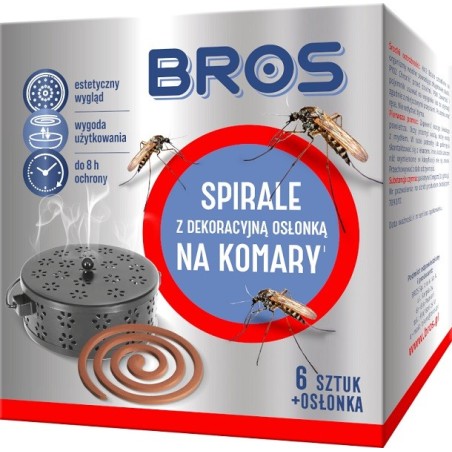 SPIRALE NA KOMARY Z DEKORACYJNĄ OSŁONĄ 6SZTU.