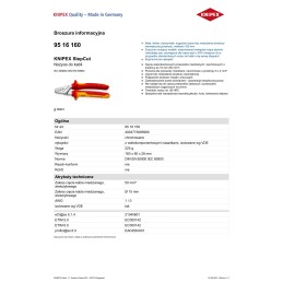 NOŻYCE DO KABLI IZOLOWANE 1000V 160MM